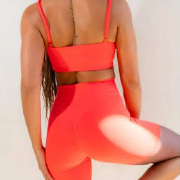 Vibrant Red Women's Bike Shorts - Picture 3 of 4